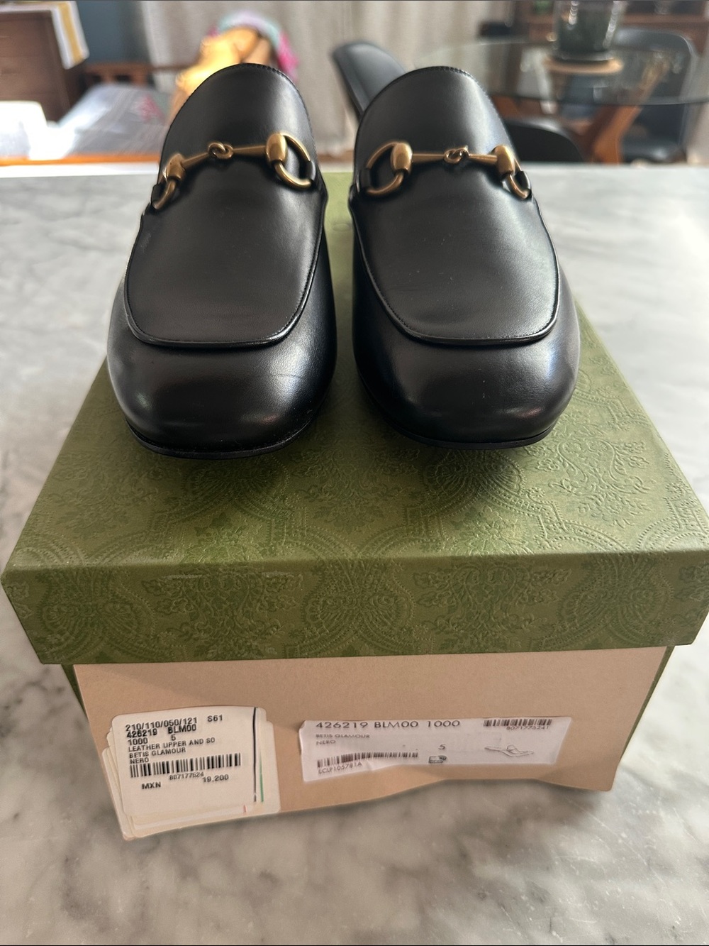 Gucci Black Princeton Loafer slides with horsebit Gold Hardware NWT - Picture 5 of 5